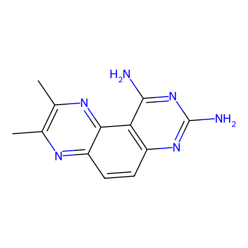 2,4-Diamino-6,7-dimethylpyrazino[2,3-f]quinazoline structure