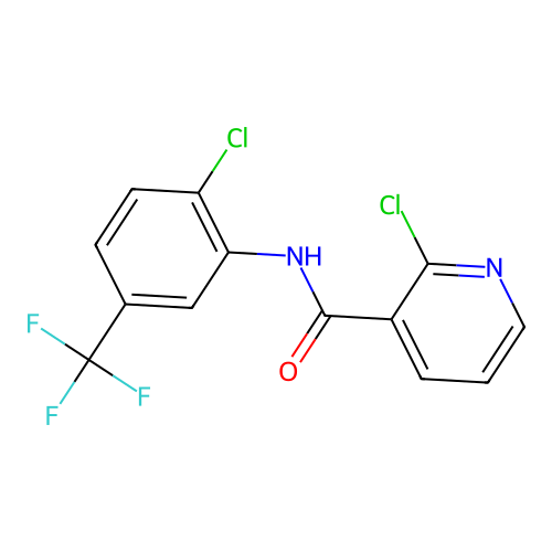 2-chloro-N-[2-chloro-5-(trifluoromethyl)phenyl]pyridine-3-carboxamide structure