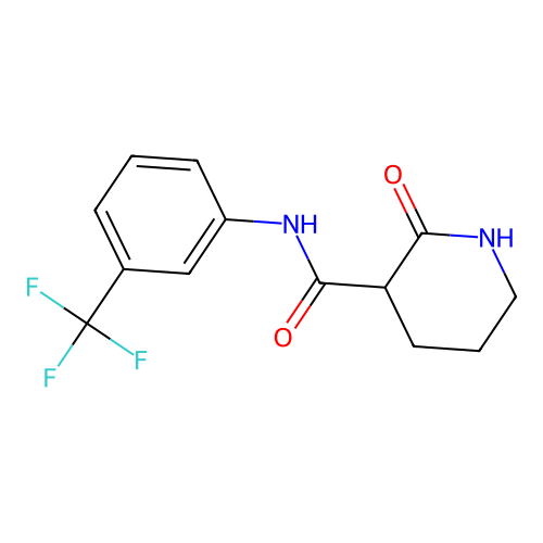 2-oxo-N-[3-(trifluoromethyl)phenyl]piperidine-3-carboxamide structure