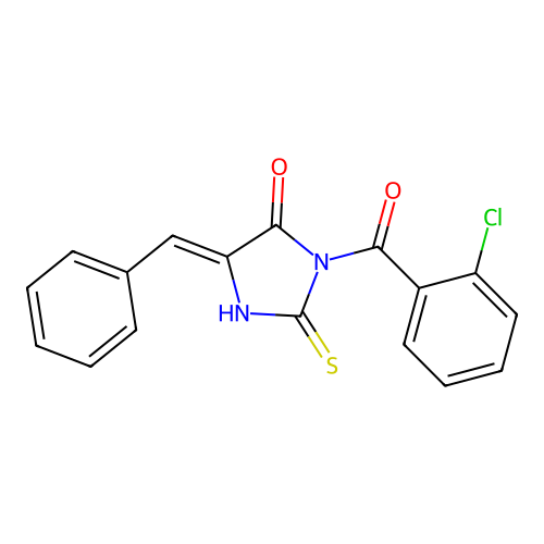 4-Imidazolidinone, 3-(2-chlorobenzoyl)-5-(phenylmethylene)-2-thioxo- structure