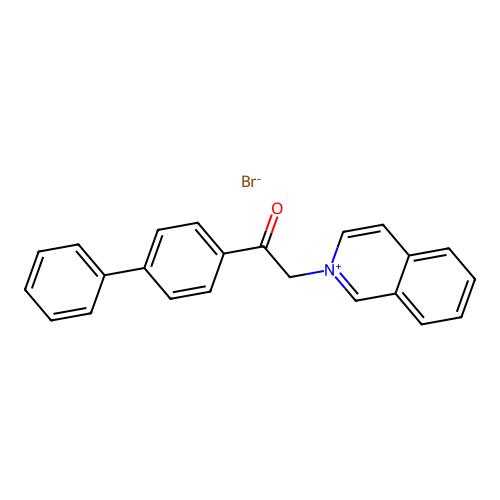 2-(2-[1,1'-Biphenyl]-4-yl-2-oxoethyl)isoquinolinium bromide structure