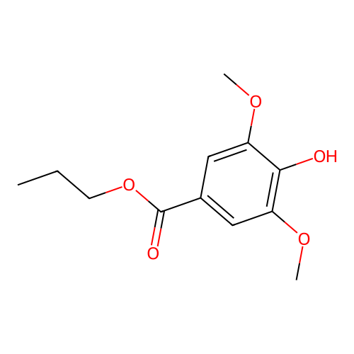 Benzoic acid, 4-hydroxy-3,5-dimethoxy-, propyl ester structure