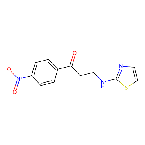 1-(4-Nitrophenyl)-3-(1,3-thiazol-2-ylamino)propan-1-one structure