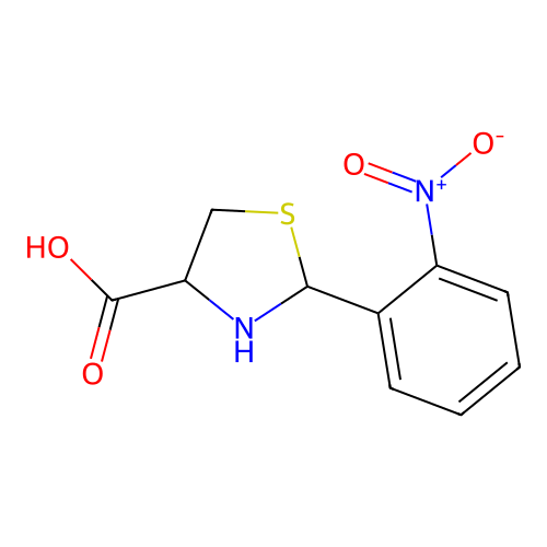 2-(2-nitrophenyl)-1,3-thiazolidine-4-carboxylic Acid structure