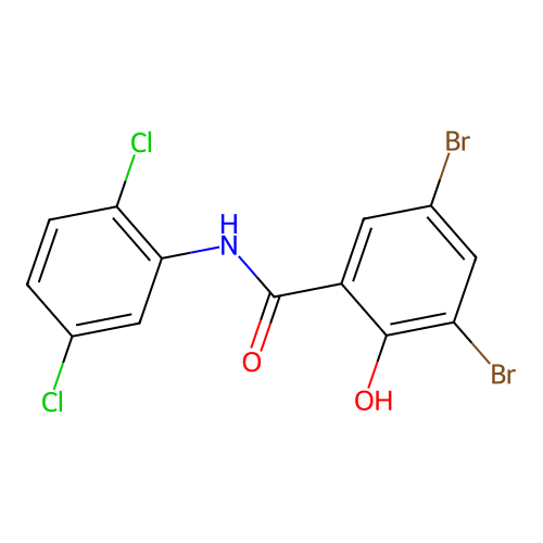 3,5-dibromo-N-(2,5-dichlorophenyl)-2-hydroxybenzamide structure