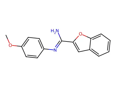 2-Benzofurancarboximidamide, N-(4-methoxyphenyl)- structure