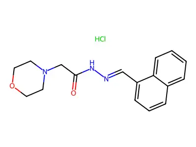 2-morpholin-4-yl-N-(naphthalen-1-ylmethylideneamino)acetamide;hydrochloride structure