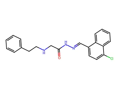 N-[(4-chloronaphthalen-1-yl)methylideneamino]-2-(2-phenylethylamino)acetamide structure