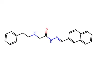 N-(naphthalen-2-ylmethylideneamino)-2-(2-phenylethylamino)acetamide structure