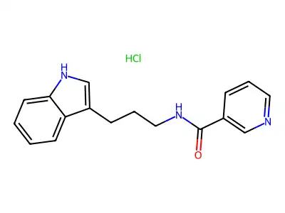 Nicotinamide, N-(3-(3-indolyl)propyl)-, hydrochloride structure