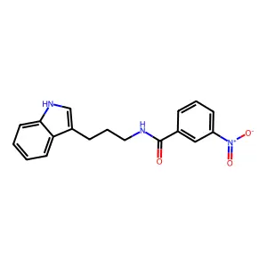 N-[3-(3-吲哚基)丙基]-3-硝基苯甲酰胺 structure