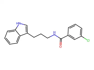 Benzamide, 3-chloro-N-(3-(1H-indol-3-yl)propyl)- structure