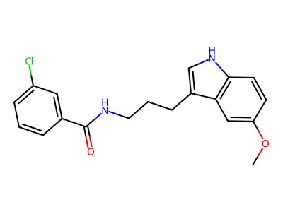 Benzamide, 3-chloro-N-(3-(5-methoxy-1H-indol-3-yl)propyl)- structure