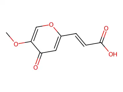 3-(5-methoxy-4-oxo-4H-pyran-2-yl)acrylic acid structure