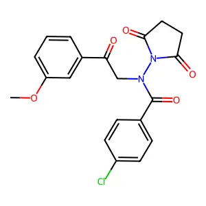 4-chloro-N-(2,5-dioxopyrrolidin-1-yl)-N-[2-(3-methoxyphenyl)-2-oxoethyl]benzamide structure