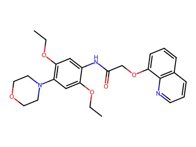 N-(2,5-diethoxy-4-morpholin-4-ylphenyl)-2-quinolin-8-yloxyacetamide structure