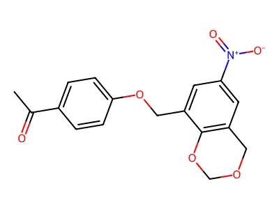 1-[4-[(6-nitro-4H-1,3-benzodioxin-8-yl)methoxy]phenyl]ethanone structure
