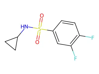 N-cyclopropyl-3,4-difluorobenzenesulfonamide structure