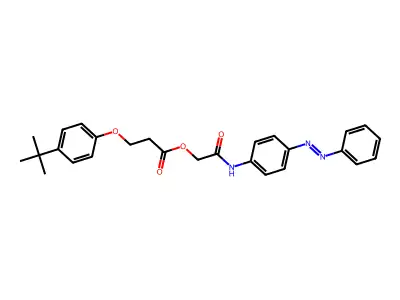 (4-phenyldiazenylphenyl)carbamoylmethyl 3-(4-tert-butylphenoxy)propanoate structure
