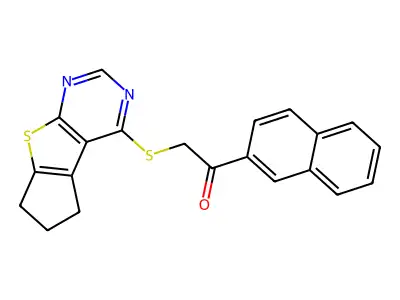 1-(naphthalen-2-yl)-2-{7-thia-9,11-diazatricyclo[6.4.0.0^{2,6}]dodeca-1(12),2(6),8,10-tetraen-12-ylsulfanyl}ethan-1-one structure