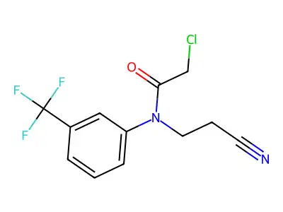 2-chloro-N-(2-cyanoethyl)-N-[3-(trifluoromethyl)phenyl]acetamide structure