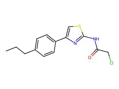 2-chloro-N-[4-(4-propylphenyl)-1,3-thiazol-2-yl]acetamide structure