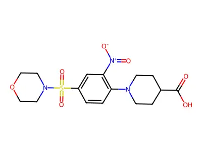 1-[4-(Morpholine-4-sulfonyl)-2-nitrophenyl]piperidine-4-carboxylic acid structure