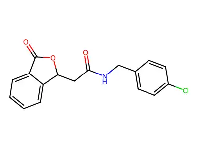 N-[(4-Chlorophenyl)methyl]-1,3-dihydro-3-oxo-1-isobenzofuranacetamide structure
