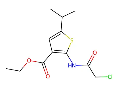 2-(2-Chloro-acetylamino)-5-isopropyl-thiophene-3-carboxylic acid ethyl ester structure