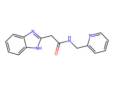 2-(1H-1,3-benzodiazol-2-yl)-N-[(pyridin-2-yl)methyl]acetamide structure