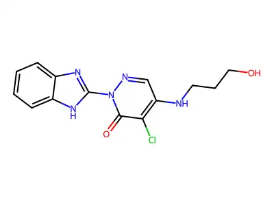 2-(1H-1,3-benzodiazol-2-yl)-4-chloro-5-[(3-hydroxypropyl)amino]-2,3-dihydropyridazin-3-one structure