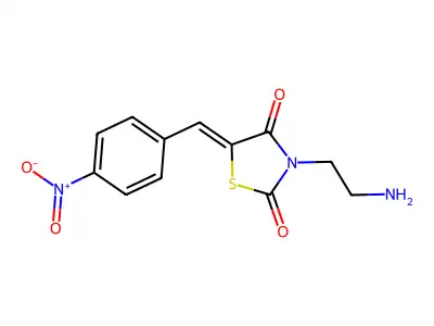 (5E)-3-(2-aminoethyl)-5-[(4-nitrophenyl)methylidene]-1,3-thiazolidine-2,4-dione structure