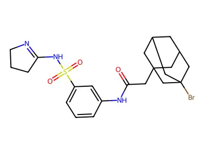 3-Bromo-N-[3-[[(3,4-dihydro-2H-pyrrol-5-yl)amino]sulfonyl]phenyl]tricyclo[3.3.1.13,7]decane-1-acetamide structure