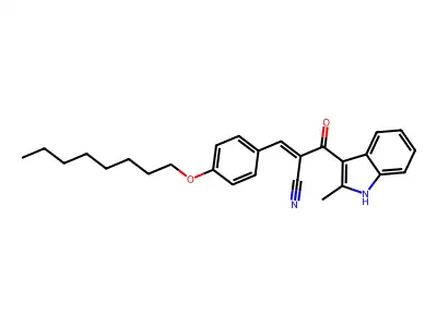 2-(2-Methyl-1H-indole-3-carbonyl)-3-[4-(octyloxy)phenyl]prop-2-enenitrile structure