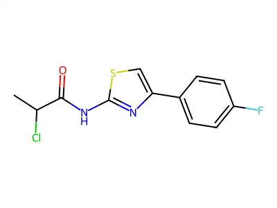 2-chloro-N-[4-(4-fluorophenyl)-1,3-thiazol-2-yl]propanamide structure