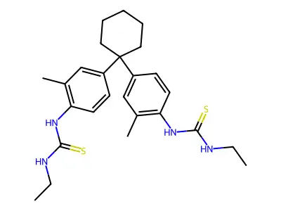 1,1'-(Cyclohexane-1,1-diylbis(2-methyl-4,1-phenylene))bis(3-ethylthiourea) structure