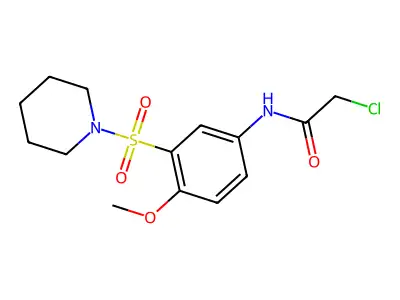2-chloro-N-[4-methoxy-3-(piperidine-1-sulfonyl)phenyl]acetamide structure