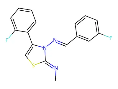 4-(2-Fluorophenyl)-N-[(3-fluorophenyl)methylene]-2-(methylimino)-3(2H)-thiazolamine structure