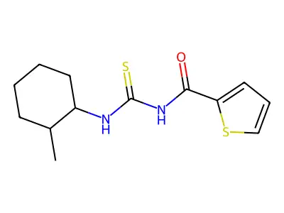 N-[(2-methylcyclohexyl)carbamothioyl]thiophene-2-carboxamide structure
