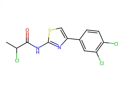 2-chloro-N-[4-(3,4-dichlorophenyl)-1,3-thiazol-2-yl]propanamide structure