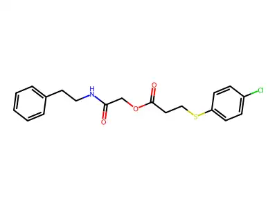 2-Oxo-2-[(2-phenylethyl)amino]ethyl 3-[(4-chlorophenyl)thio]propanoate structure