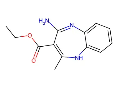 ethyl 4-amino-2-methyl-1H-1,5-benzodiazepine-3-carboxylate structure