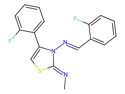 4-(2-Fluorophenyl)-N-[(2-fluorophenyl)methylene]-2-(methylimino)-3(2H)-thiazolamine structure