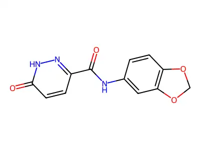 N-(1,3-benzodioxol-5-yl)-6-oxo-1H-pyridazine-3-carboxamide structure