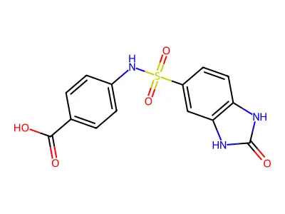 4-(2-oxo-2,3-dihydro-1H-1,3-benzodiazole-5-sulfonamido)benzoic acid structure