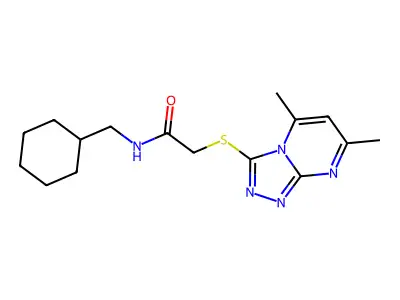 N-(Cyclohexylmethyl)-2-[(5,7-dimethyl-1,2,4-triazolo[4,3-a]pyrimidin-3-yl)thio]acetamide structure