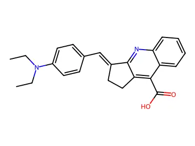 3-(4-Diethylamino-benzylidene)-2,3-dihydro-1H-cyclopenta[b]quinoline-9-carboxylic acid structure