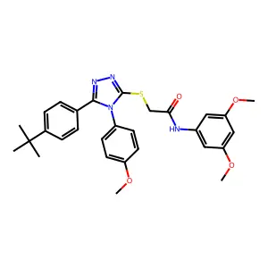 2-{[5-(4-tert-butylphenyl)-4-(4-methoxyphenyl)-4H-1,2,4-triazol-3-yl]sulfanyl}-N-(3,5-dimethoxyphenyl)acetamide structure