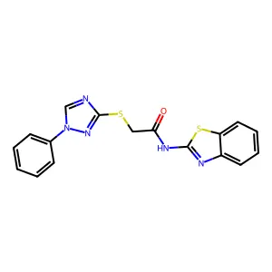 N-(1,3-benzothiazol-2-yl)-2-[(1-phenyl-1,2,4-triazol-3-yl)sulfanyl]acetamide structure