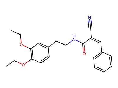 2-cyano-N-[2-(3,4-diethoxyphenyl)ethyl]-3-phenylprop-2-enamide structure